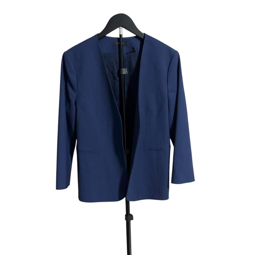 Theory Navy Blue Blazer - 3/4 Sleeve Open Front - Sz 12 - Like New
